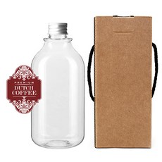 空瓶 ARB520 透明 520ml+蓋子 銀色+盒子+貼紙 2組, 1套