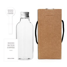 透明PET瓶 250ml AN250+鋁製C瓶蓋 銀色+瓶身標籤 簡單英文荷蘭咖啡S+瓶蓋封口標籤+盒子, 10組