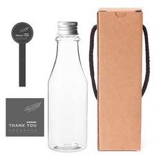 透明PET瓶 200ml AR200+鋁製C瓶蓋 銀色+瓶身標籤 LB11M+瓶蓋封口標籤+盒子+盒子封口標籤, 10組