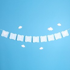 PARTYHAE 毛氈寶寶掛旗, 藍色, 1個