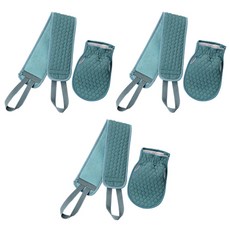 GUNU 목욕 샤워 다이아몬드 라운드 바디스크럽 타월 + 등밀이용 타월 세트, 블루, 3세트