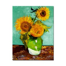 HANART 畫框 三朵向日葵 梵谷, 其他類型 抽象圖 142*30*2.5 抽象圖 獨立