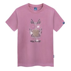 진마니아 남녀공용 큐빅 부엉이 라운드 반팔 티셔츠 TS-113