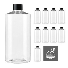 투명 검정캡 페트병 AC750 750ml + 병라벨 스티커 LB5M 세트, 10세트