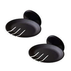 Winprice 粉彩肥皂架, 黑色, 2個