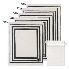 Songwol 松月 飯店精選方線掛環擦手巾 5入 + 收納袋組合, 毛巾(灰色), 收納袋(半透明), 1套