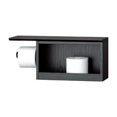 鬥進衛浴高端衛生紙架置物架左式PS, 黑色的, 1個