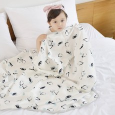 ahtty blanc 兒童人造絲涼感被, 企鵝款, 1條