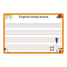 金剛黑板 Todori 多用途磁性英文板 橘色 橫式 + 附板擦磁性白板筆 黑色 + 圓形磁鐵 4入組