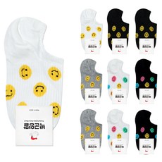 parkgoon 女性微笑圖案彈力船型襪 10雙