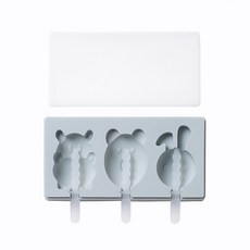 U&Me 矽膠手工冰淇淋模具 BG005 河馬熊, 藍色, 1個