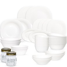 Bormioli Rocco 6人份晚餐餐具組 30件 + Quattro 150毫升 x 2件, 5種餐具, 單一顏色