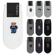 parkgoon 男性紳士熊圖案帆船襪 白色2雙 + 灰色2雙 + 炭灰色2雙 + 海軍藍2雙 + 黑色2雙