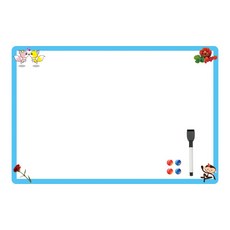 금강칠판 토돌이 다용도 자석 메모보드 스카이 가로형 + 지우개 부착 자석 보드펜 검정 + 원형자석 4p 세트