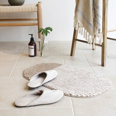 sina&somo 橢圓形超細纖維浴室墊 2入, 淺褐色的