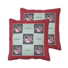 Begozani 格紋靠墊套 2入, 紅色的