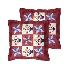 베고자니 사계절 크로스 체크 방석 커버 2p, 레드