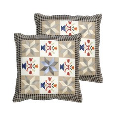 Begozani 格紋靠墊套 2入, 淺褐色的