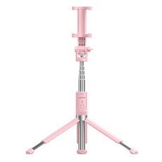주파집 4세대 블루투스 스마트폰 삼각대 셀카봉, 단일상품(핑크), 1개