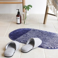 Sina&Somo 橢圓形超細纖維浴室墊, 海軍藍