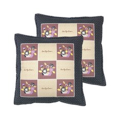 Begozani 格紋靠墊套 2入, 黑色的