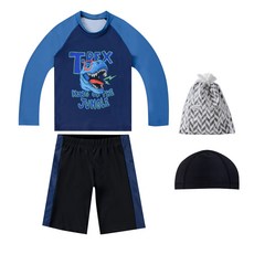 aquatica 男童防磨衣上下裝 + 彈性泳帽 + 收納袋 3件組 AQA360