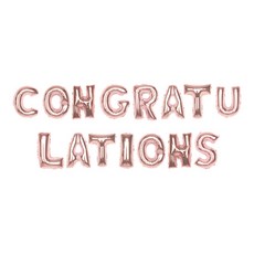 파티해 알파벳 은박 풍선 세트 CONGRATULATIONS, 로즈골드, 1세트