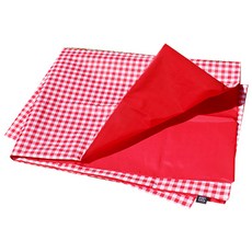 Merry Eden 雙面防水野餐墊 + 防塵袋組, 紅色格紋