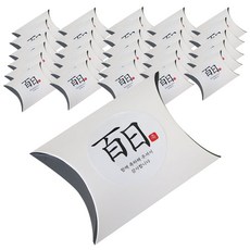 迷你感謝半月盒 100入+漢文1百日貼紙 100入, 白+黑, 1套