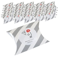 迷你條紋半月盒 100入+韓文1百日貼紙 100入, 灰+白, 1套