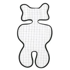 borny 推車坐墊, 格子款 白色, 1入