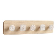 JH Company柔軟原木壁掛衣架 鈎子5個, 混合顏色, 1個