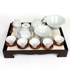 Annyeong陶瓷 三百花瓣蓮花紋 教育用綜合5人茶具組, 1個, 11種