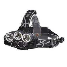 LED 헤드랜턴 CREE XML 3T6+2LTS MAX 6000LM, 검정색, 1개