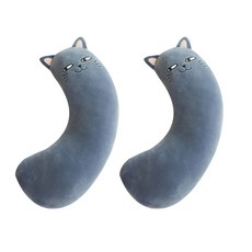 PRIELLE 汽車安全帶造型護套枕, 灰色貓咪款, 2入