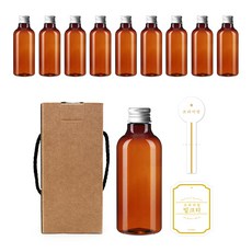 棕色PET瓶 250ml AN250+鋁製C蓋 銀色+瓶身標籤 皇家白奶茶S+瓶蓋封口標貼+盒子, 10組