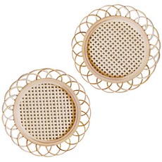 市集風格 竹製高級茶杯墊 款式1 2入, 單一顏色