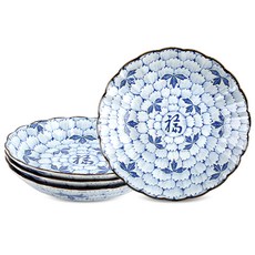 Reine 葉子花瓣圖案圓盤 24cm, 4個, 混合顏色