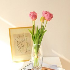 Bearesi人造雙鬱金香花裝飾 2入, 淺紫色