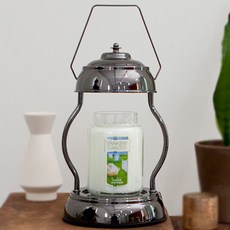 The Sweet Black Nickel Dial Switch Antique Candle Warmer + Yankee Candle Large Jazz + Halogen Bulb 2p, Clean Cottn