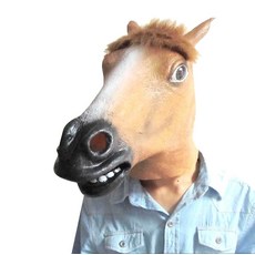 PARTY COSTUME 馬頭橡膠面具, 棕色