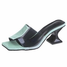 Market A 女士拼色中跟鞋, 230, 薄荷綠