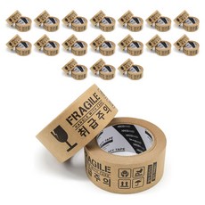 Ecoand 牛皮紙封箱膠帶 小心輕放 50mm x 40m, 36個, 棕色