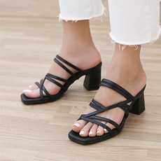 제이슈 GISSE 여성용 천연 양가죽 수제 대박 라인 스트랩 뮬