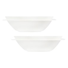 kitchen U 方形雙層濾水籃 2入, 白色, 2個