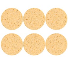 洗臉專用纖維海綿, 單色, 6入