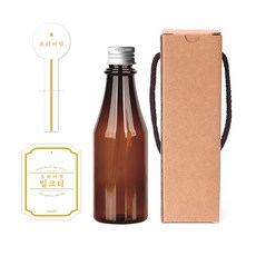 棕色PET瓶 200ml AR200+鋁製C蓋 銀色+瓶身標籤 皇家白奶茶S+瓶蓋封口標籤+盒子, 10組