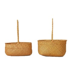 THE FLOWERMARKET 環保圓形方形籃子, 單色, 2個