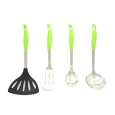 GENIAL verde 炊具一套 4 種類型 F 型, 不銹鋼銀 綠色