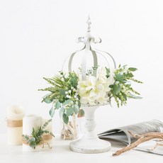 復古鐵製燭台, 白色